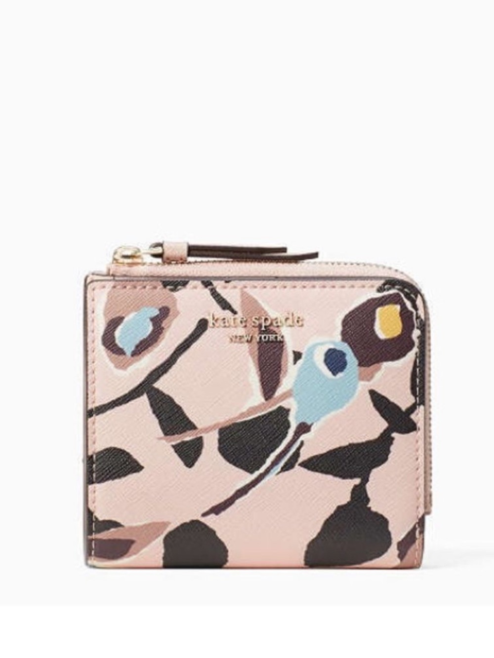 Kate Spade New York Cameron Paper Rose Small L-Zip Bifold Wallet
